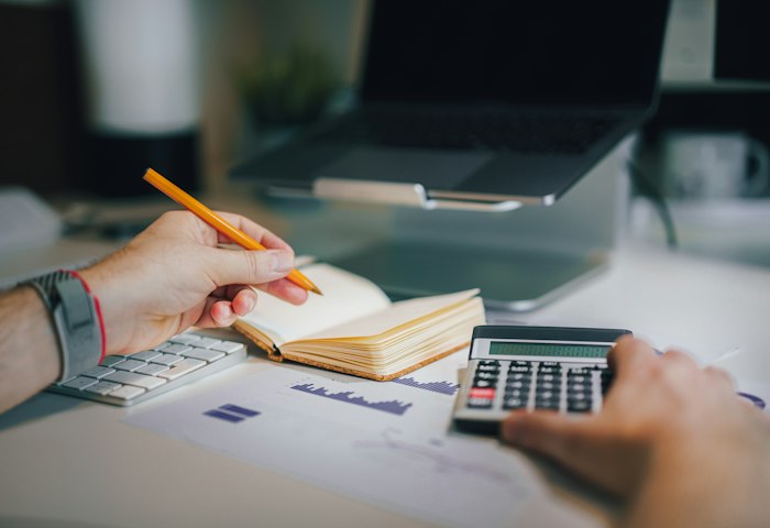 Working through a return with a calculator